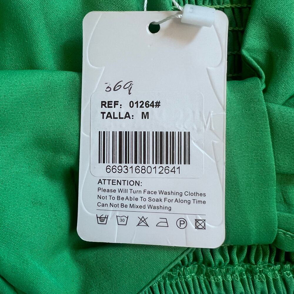 MISS MIA MIA NWT CROP TOP PUFF FLORAL EMBRIODERED SLEEVES BRIGHT GREEN SIZE M - Picture 11 of 11